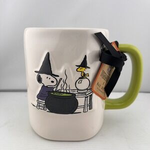Rae Dunn Peanuts Halloween Snoopy And Woodstock WITCH'S BREW Mug With Green NEW
